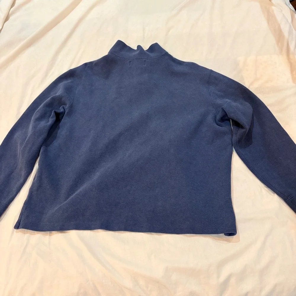 Polo Ralph Lauren Mens XL Blue 1/4‎ Zip Cotton Pullover Sweatery Red Pony Logo